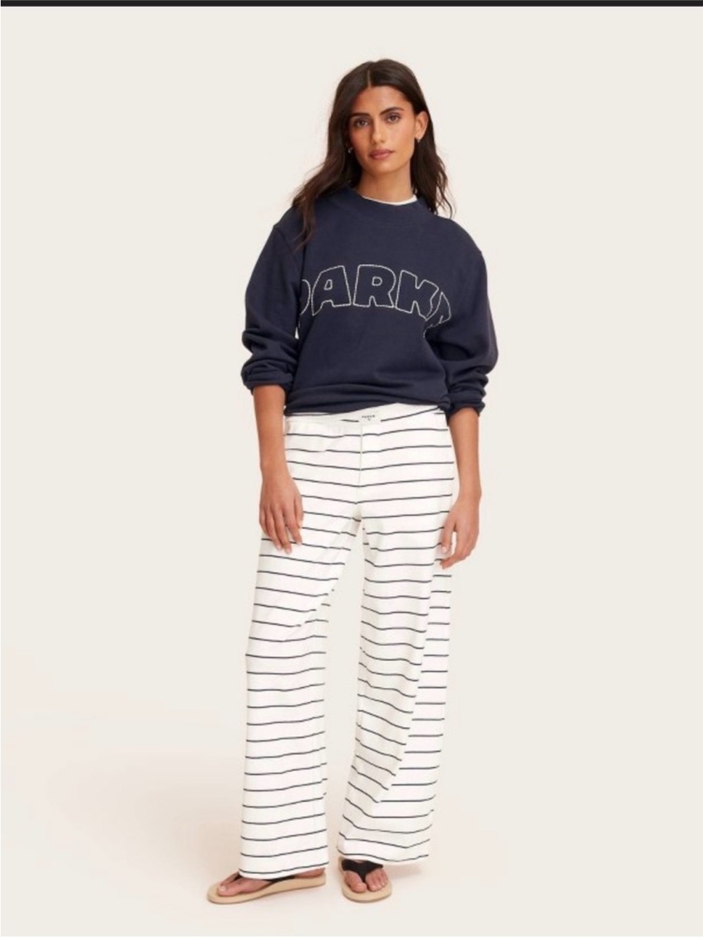 PARKE White Striped Pants